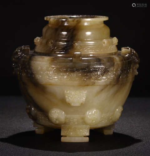 HETIAN JADE CARVED CENSER