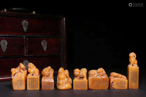 SET OF TIANHUANG STONE CARVED SEAL