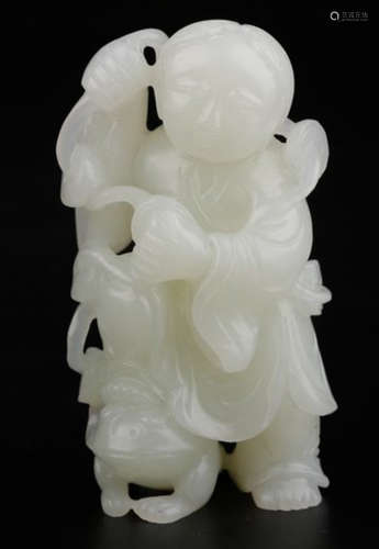 HETIAN JADE FIGURE STORY SHAPE PENDANT