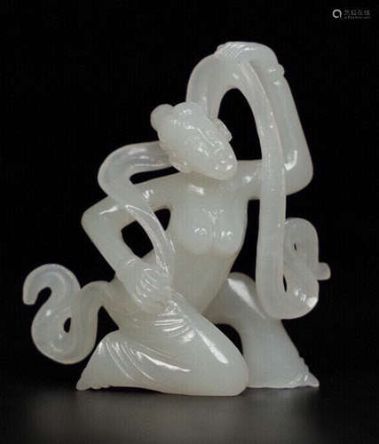 HETIAN JADE FIGURE SHAPE PENDANT