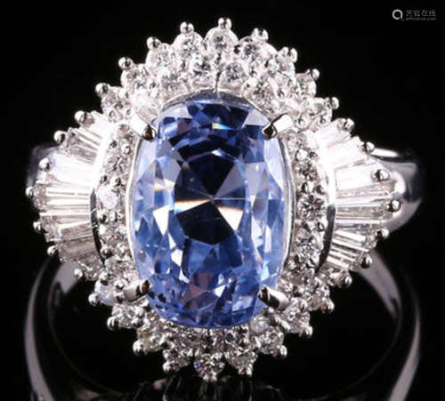 SRI LANKA SAPPHIRE PLATINUM PT900 DIAMOND RING