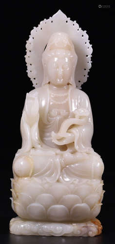 HETIAN JADE GUANYIN BUDDHA STATUE