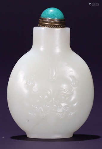 HEITAN JADE BEAST PATTERN SNUFF BOTTLE