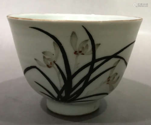 MOCAI GLAZE FLOWER PATTERN CUP