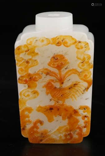 HETIAN JADE AUSPICIOUS PATTERN SNUFF BOTTLE