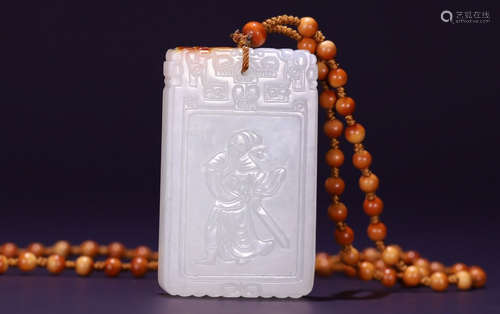 HETIAN JADE FIGURE PATTERN TABLET