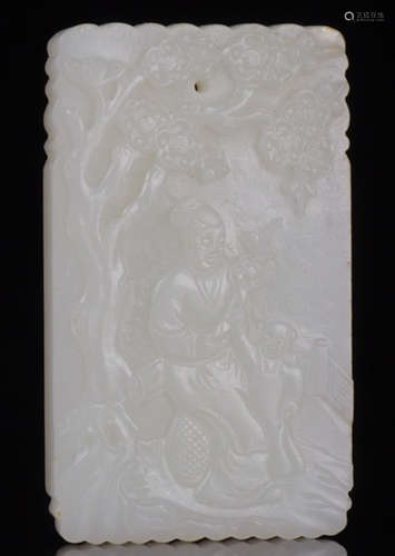 HETIAN JADE FIGURE STORY PATTERN TABLET