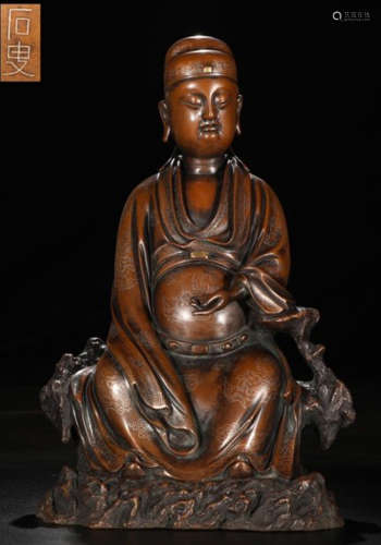 COPPER WITH SILVER WIRE WENCHANG STATUE