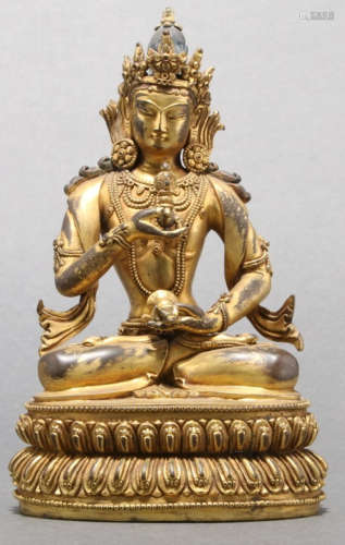 TIBETAN GILT BRONZE BUDDHA STATUE