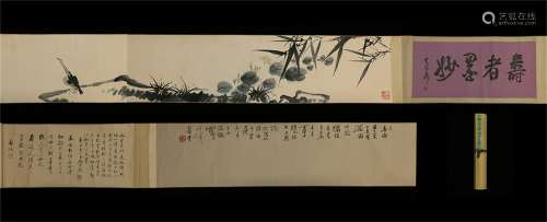 Handscroll : Flowers and Birds  by Pan Tianshou