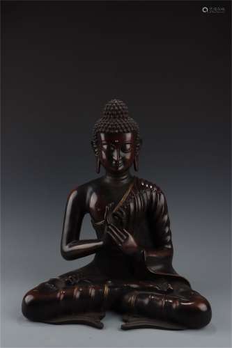 Red Copper Statue of Buddha  ,Ming Dynasty