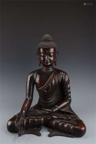 Red Copper Statue of Buddha ,Ming Dynasty