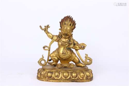 Gilt Copper Statue of Vajradhara Buddha