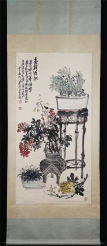 Vertical Painting ,Rubbing :Auspiciousness    by Wu Changshuo