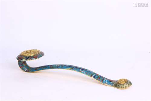 Copper Bodied Filigree Enamel Ruyi Ornament ,Qing Dynasty