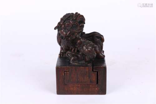 Old Eaglewood Seal with Design of Animal Mother and Son