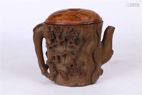Old Eaglewood Pot with Plum Blossom Design