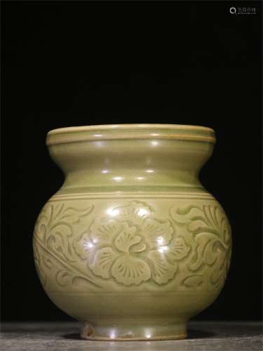 Old Collection.Exquisite Canister with Interlocking Floral Pattern ,Yaozhou Kiln