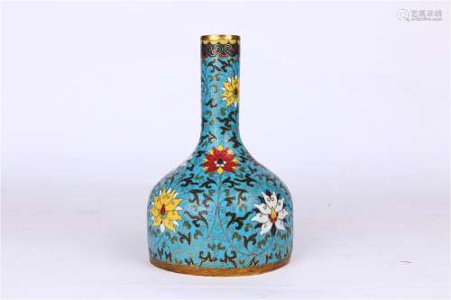 Cloisonne Flowers Vase,Qing Dynasty