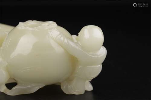 Hetian White Jade Water Pot , Qing Dynasty