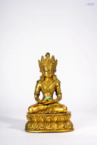 Chinese Gilt Copper Buddha Figure