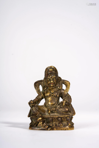 Gilt Bronze Figure of Buddhist Guardian King