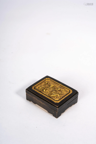 Chinese Gilded Copper Ink Paste Box