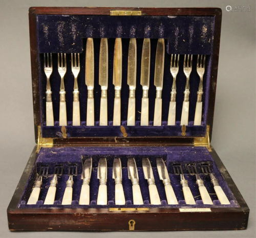 A Silver Plate Knife & Fork Set