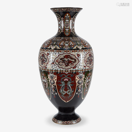 A massive Japanese cloisonné vase, late 19th Century