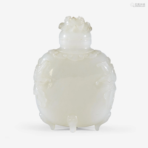 A fine Chinese white jade small bottle-form vase and