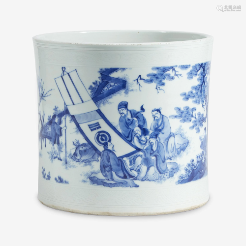 A finely-decorated Chinese blue and white porcelain