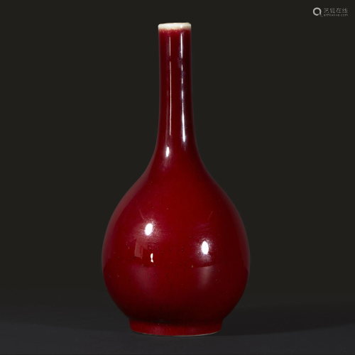 A Chinese copper-red glazed bottle vase,