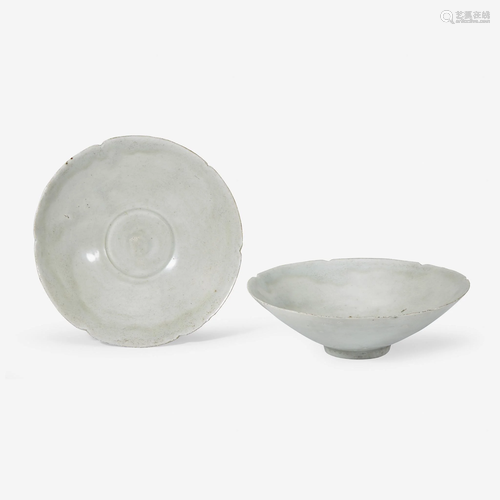 A pair of Chinese qingbai floriform bowls, Southern