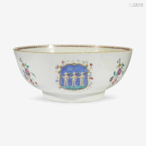 A Chinese export porcelain famille rose-decorated punch