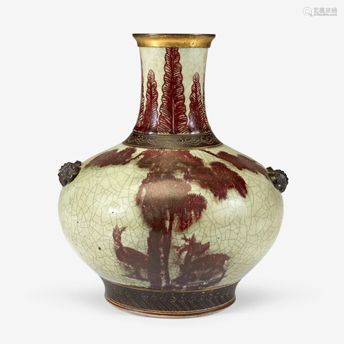 A Chinese underglaze red-decorated bottle vase, 18th