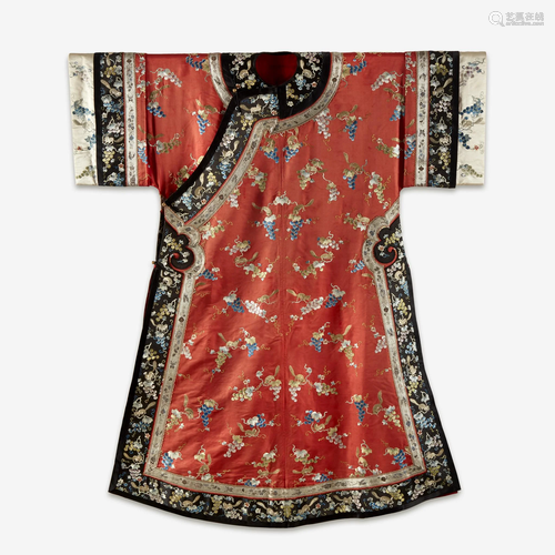 A Chinese silk-embroidered 