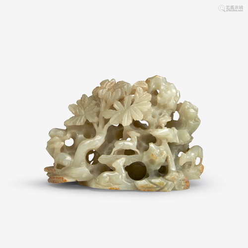 A Chinese carved celadon jade 