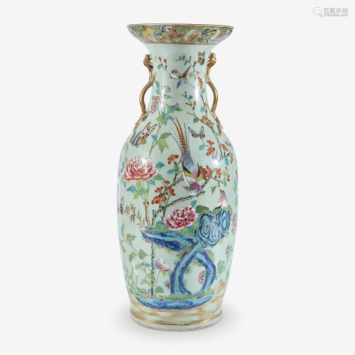 A large Chinese export famile rose-decorated porcelain