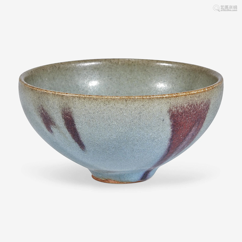 A Chinese Jun-style red-splashed teabowl,