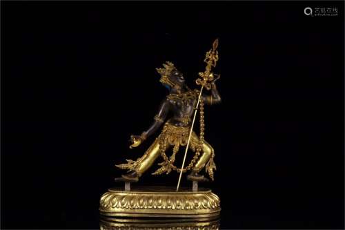 Old Collection.Gilt Statue of Simhamukha