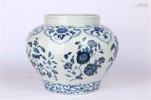 Blue-and-white Jar ,Yuan Dynasty