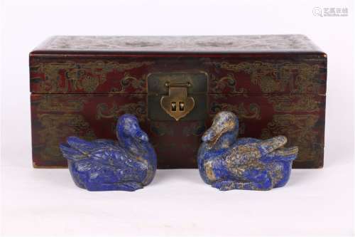 Duck-shaped Lapis Lazuli Ornaments ,Qing Dynasty