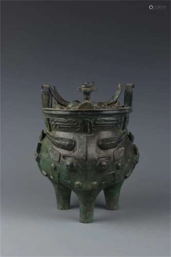 Old Collection.  Bronze Tripod Ding Vessel