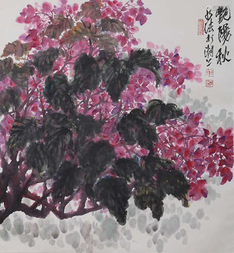 何水法 花卉 纸本立轴