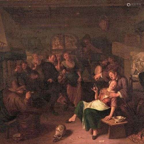 ÉCOLE HOLLANDAISE du XVIIIe siècle, dans le goût de Jan STEEN