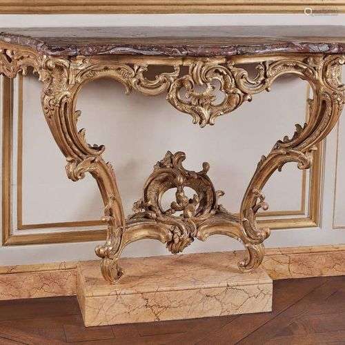 Console d'applique à façade en arbalète en bois re…