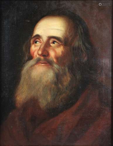 Anonymer Künstler, Portrait eines alten Mannes, 19 Jh., Öl a. Lwd., Maße: 60 x 47 cm, gerahmt, d