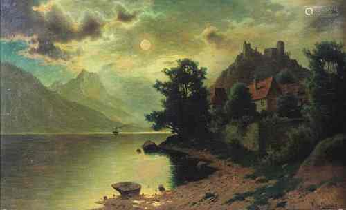 Fritz Chwala (österreichisch, 1872 - 1936), Abendstimmung, Öl a. Lwd., Öl a. Lwd., unt. rechts s