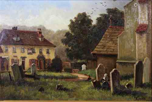 B. Gibbs, Alte Friedhof, 1881, Öl auf Leinwand, unten rechts signiert und datiert, Maße: 33 x 49