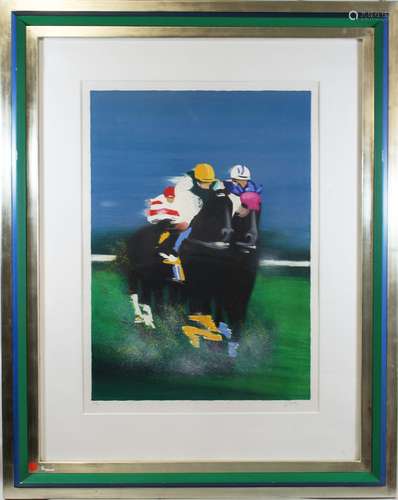 James Hussey, Kentucky Racing, Monotypie, handsigniert, Auflage: 105/200, Lichtmaße: 70 x 51 cm, i